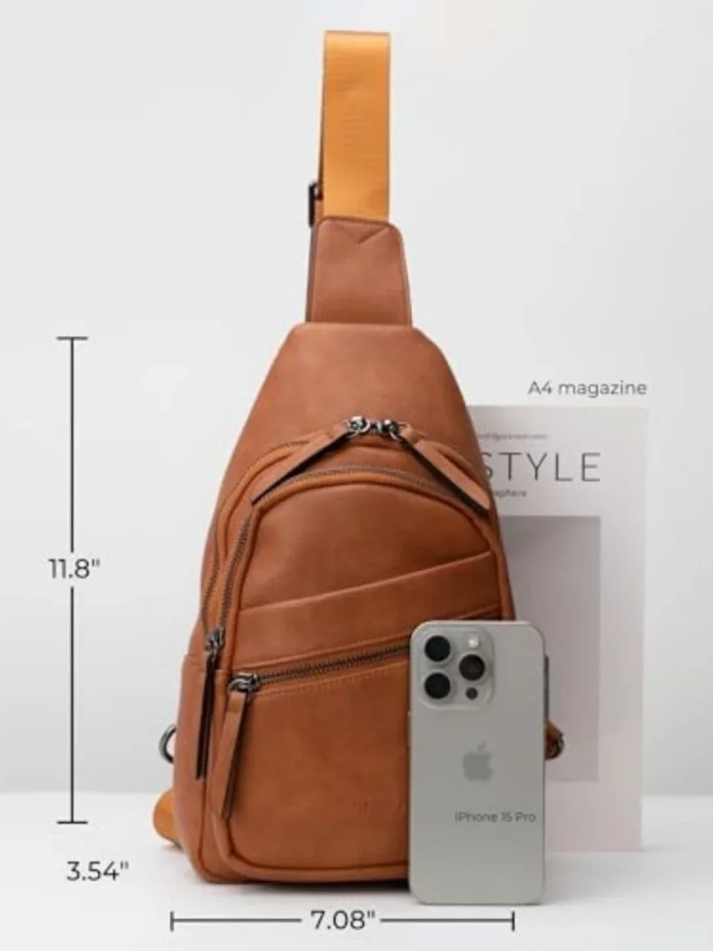 Trendy Large Leather Sling Bag for Women - Fashionable Crossbody Chest Bag for